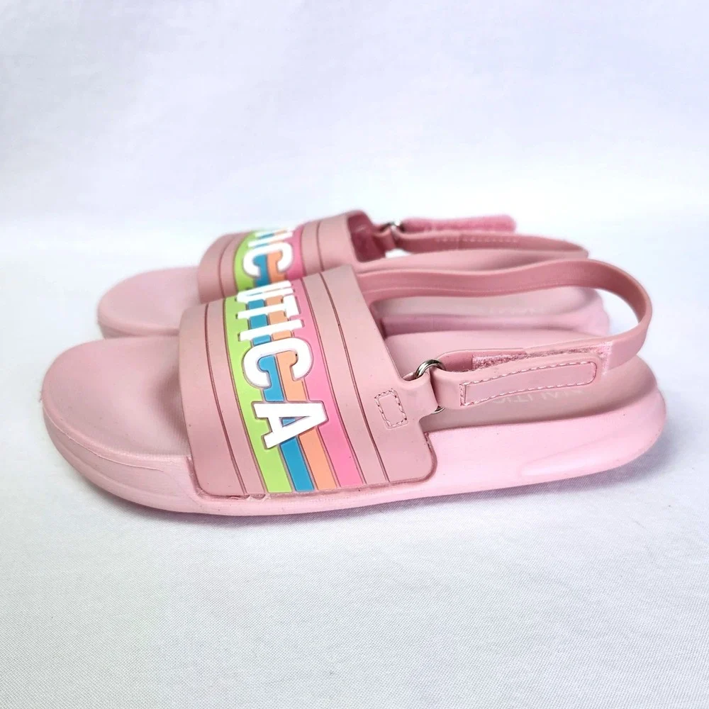 NEW NAUTICA DIAMONI TODDLER PRISM PINK RAINBOW SLINGBACK SANDALS LITTLE GIRLS 11